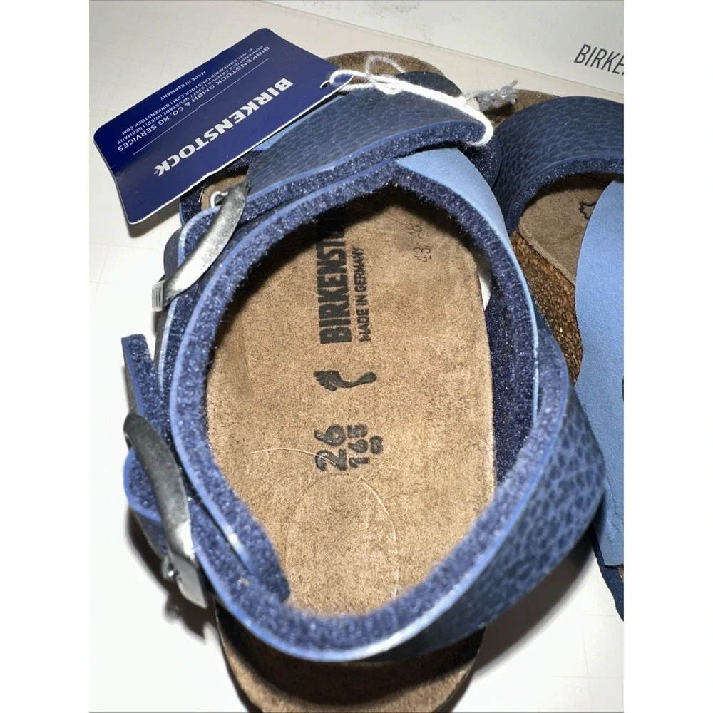 Birkenstock Kids EU 26 US K8 Guam Criss Cross Strap‎ Sandals Spice Blue